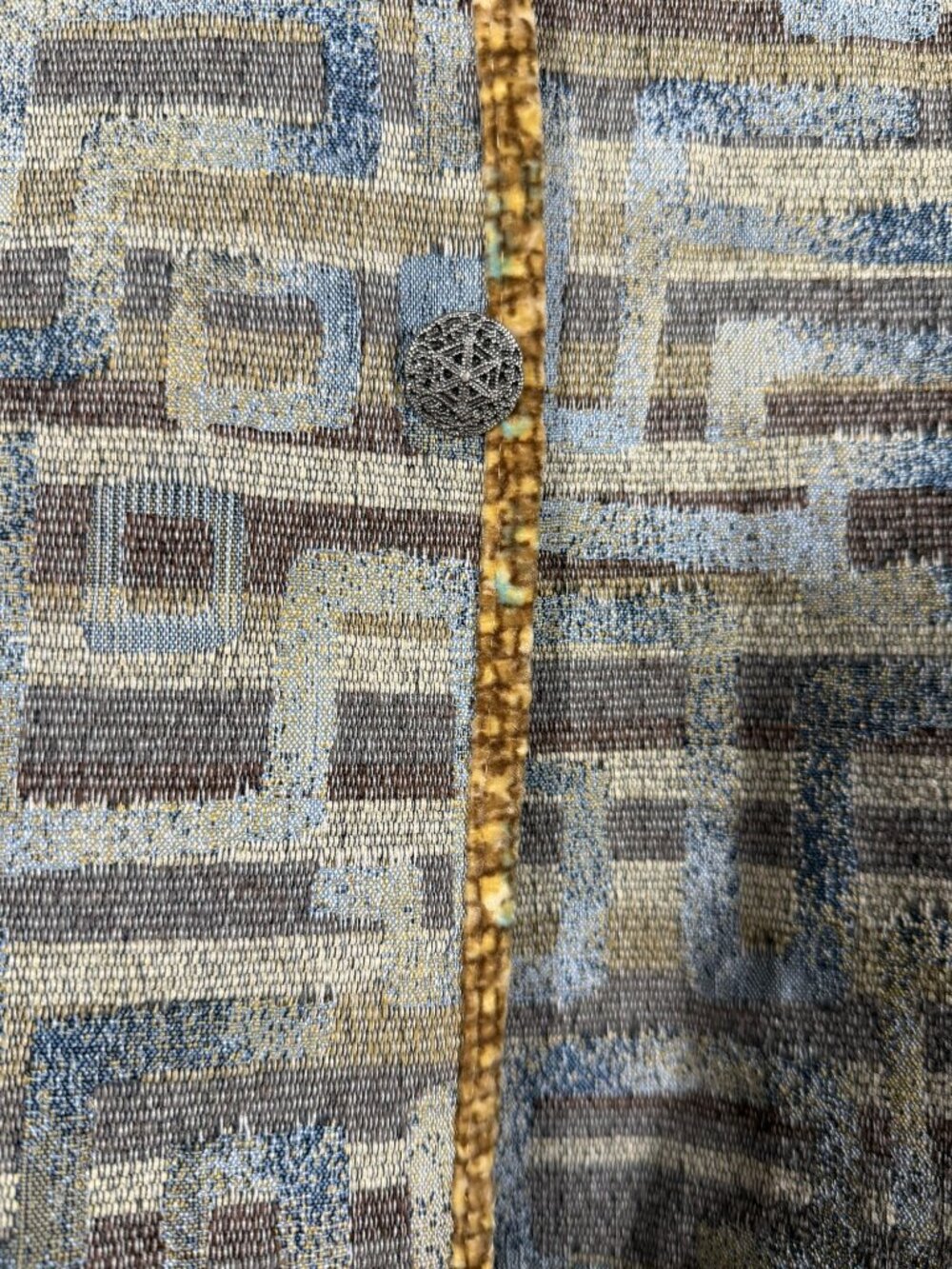 Première Reversible Jacket Green Gold Metallic Abstract Geometric Art To Wear XL - Picture 4 of 14
